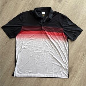 Greg Norman Collection Black and Orange Polo Golf Shirt